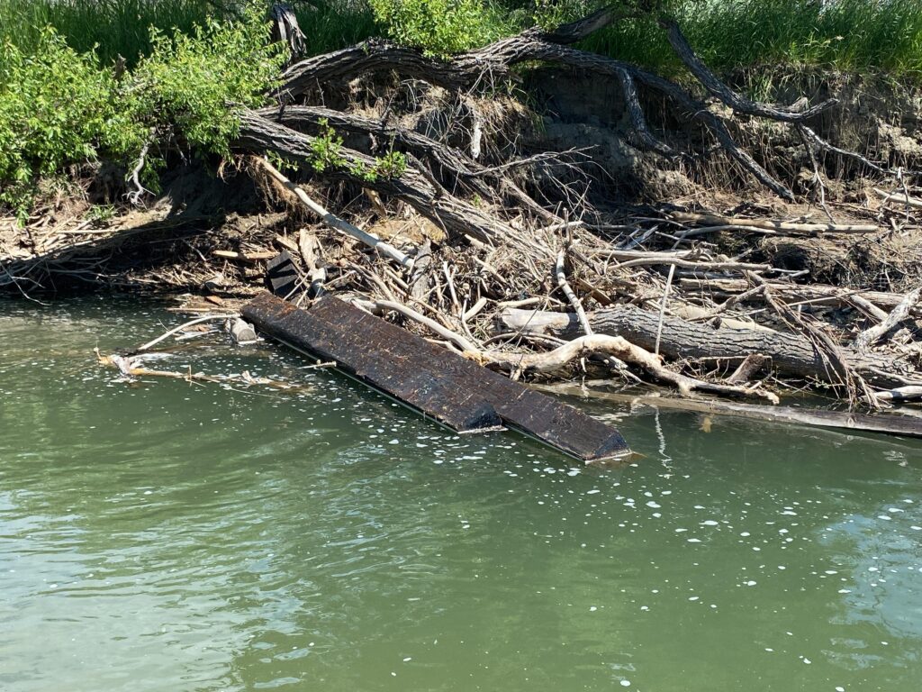 Rail ties in the river